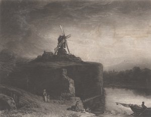 レンブラントの製粉所、1823 年。 作： Charles Turner