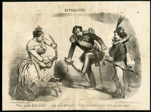 シャルル・ヴェルニエ(？-1887)がLe Charivariに描いたもの。 作： Charles Vernier