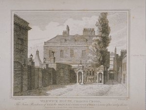 ウォーリックハウスのビュー、サミュエルロール（1771-1860）によって刻まれ、ジョンブース（1794-1855）によって公開1818 作： Charles Warren