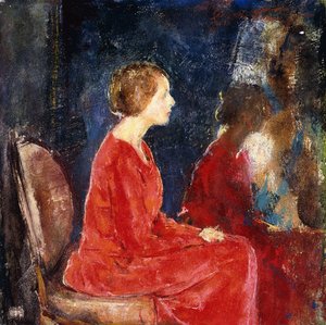 赤いドレス 作： Charles Webster Hawthorne