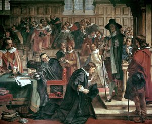 チャールズ1世による下院の5人のメンバーの逮捕の試み、1642年、1856-66年 作： Charles West Cope