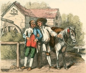 ポニーを称賛する陽気な 作： Charles West Cope