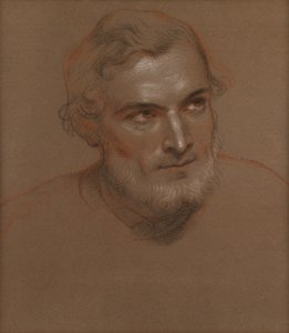 男の頭 (チョーク) 作： Charles West Cope