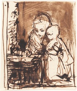 子供に読み聞かせをする女性 作： Charles West Cope
