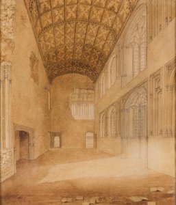 クロスビー・ホール（No.1）1818年頃（紙に水彩画） 作： Charles Wild