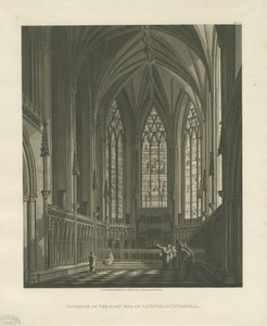 リッチフィールド大聖堂の内部-聖母礼拝堂：アクアチントの彫刻、nd [c 1813]（印刷） 作： Charles Wild