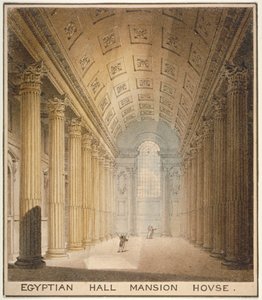 エジプシャン ホールの内部ビュー、マンション ハウス、ロンドン市、1820 年