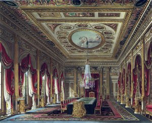 トーマスサザーランド（b.1785）、ウィリアムヘンリーパイン（1769-1843）、1818年に「王家の歴史」から彫刻されたカールトンハウスの玉座の間 作： Charles Wild