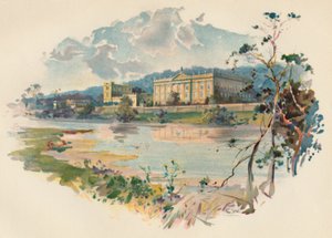 ダーウェントからのチャッツワース、c1890 作： Charles Wilkinson
