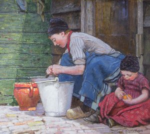 オランダの陽のあたる場所 作： Charles William Bartlett