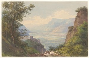 チロルのメラン渓谷の眺め 作： Charles William Meredith van de Velde
