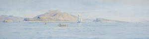 ヴィルフランシュ・シュル・メール沖の晴れた日」1885年頃（油彩・カンヴァス敷設） 作： Charles William Wyllie