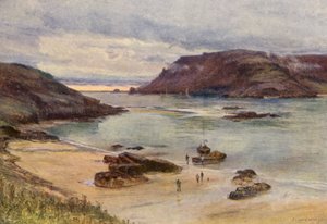 サルコム・ハーバー（カラーリトグラフ） 作： Charles William Wyllie
