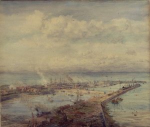 コーンウォール州トゥルーン港 作： Charles William Wyllie