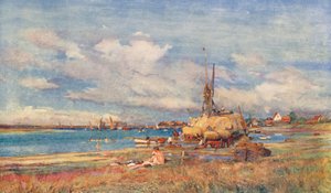 ウェスト・マージー、マージー島、エセックス（カラーリトグラフ） 作： Charles William Wyllie