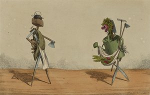 アニメーション、プレート2、イギリスの大工と庭師に捧げる道具、c.1811（手描きのエッチング） 作： Charles Williams