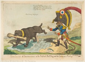 争議の骨またはイギリスのブルドッグとコルシカ猿、1803年6月14日。
