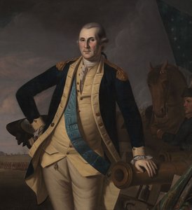 プリンストンの戦いでのジョージ・ワシントン、1779年頃（キャンバスに油彩） 作： Charles Willson (and workshop) Peale