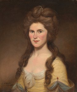 レベッカ・ブライアン・ホワイト夫人ジョン・ホワイト、1788年。 作： Charles Willson Peale