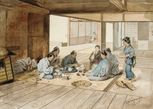 お茶会 作： Charles Wirgman