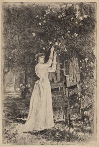 無題 (花を摘む女) 作： Charles Yardley Turner