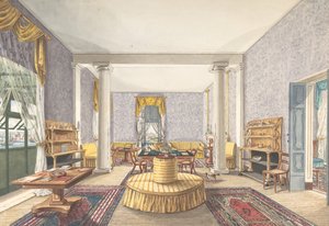 インテリアのデザイン、約。 1830年。 作： Charles de Brocktorff