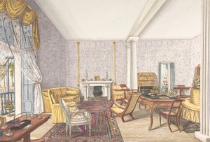 インテリアのデザイン、約。 1830年。 作： Charles de Brocktorff