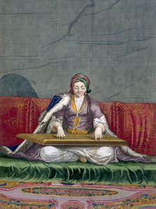 鍵盤を弾くトルコの女の子、パブ。 1707-08。 作： Charles de Ferriol