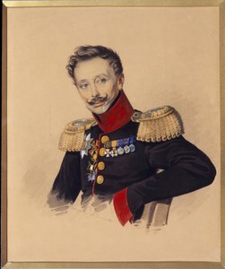 フョードル・フョードロヴィッチ・ガガーリン王子の肖像 (1746-1863) (F.F. ガガーリンの肖像)。 カール・フォン・ハンペイン (1794 年 - 1880 年以降) の作品、紙に鉛筆と水彩、1830 年頃。 ロシア美術