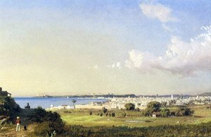 キューバのハバナ湾。 c.1854-61 作： Charles de Wolfe Brownell