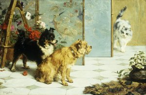 遊び心のある友達、1892 作： Charles van den Eycken