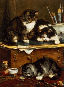 アーティストスタジオ（キャンバスに油彩） 作： Charles van den Eycken