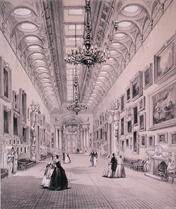 バッキンガム宮殿の絵画館、C.グラーフの彫刻、1880年頃（リトグラフ法） 作： Charlotte (after) Campbell