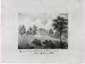 The Roe Head School, c.1831-32 (Conte on paper) 作： Charlotte Bronte