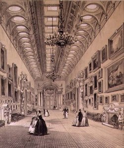 バッキンガム宮殿の絵画館、1880年頃（リトグラフ） 作： Charlotte Campbell