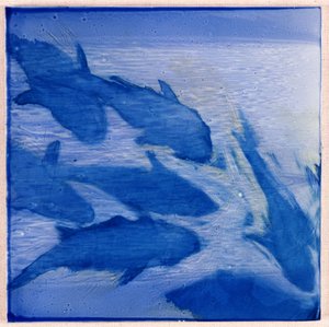 ダムセルズI、2000（ジェッソに油彩） 作： Charlotte Johnstone