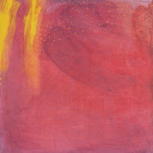 パープルムーン、1997（ジェッソボードの油と釉薬） 作： Charlotte Johnstone
