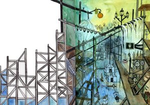 見えない都市、2011年（水彩とインク） 作： Charlotte Orr