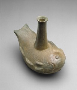 魚の器、紀元前450-200年（焼物） 作： Chavin Chavin