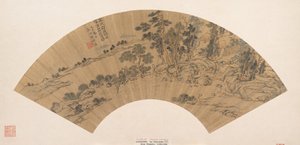 小川で足を洗う世捨て人、1629年。 作： Chen Guan