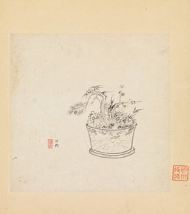 その他の研究、1619 年の 1 枚の葉。 作： Chen Hongshou