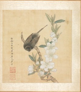 古代の巨匠の後の絵画: 鳥と桃の花の枝