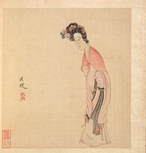 古代の巨匠の後の絵画：貴婦人、1598-1652。 作： Chen Hongshou