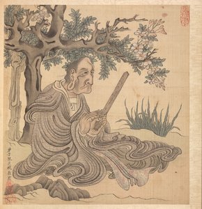古代の巨匠の後の絵画：ローハン（クアンシウ後）、1598-1652。 作： Chen Hongshou