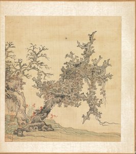 古代のマスターの後の絵画: 古代の木 作： Chen Hongshou