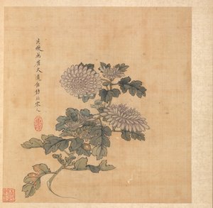古代の巨匠の後の絵画: 菊 作： Chen Hongshou