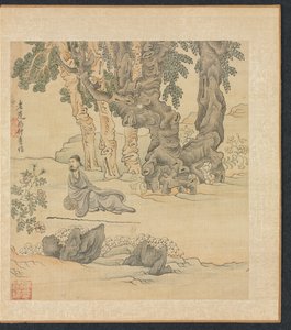 古代の巨匠の後の絵画: 風景の中の中慶の肖像 作： Chen Hongshou