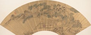人物のある風景、1635年。 作： Chen Jichun