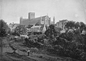 セントオールバンズ大聖堂、c1896 作： Chester Vaughan