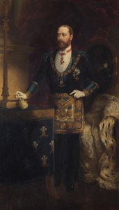 1885年のグランドマスターとしてのプリンスオブウェールズ、アルバートエドワード 作： Chevalier Louis William Desanges
